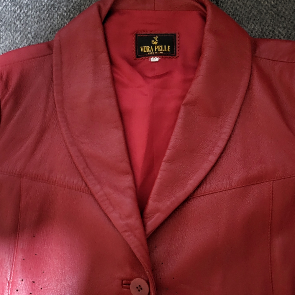 Vera Pelle Women's Red Leather Jacket